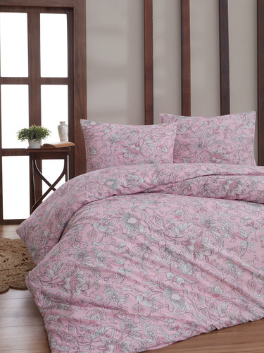 Постельное белье Karna ROSINA хлопковая бязь розовый 2-х спальный (нав. 70х70), фото, фотография