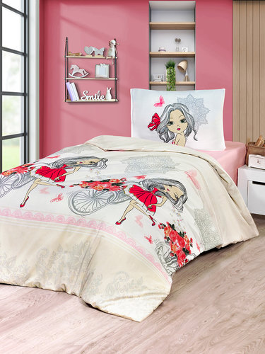 Постельное белье Karna подростковое KUKI хлопковая бязь 1,5 спальный (нав. 50х70), фото, фотография