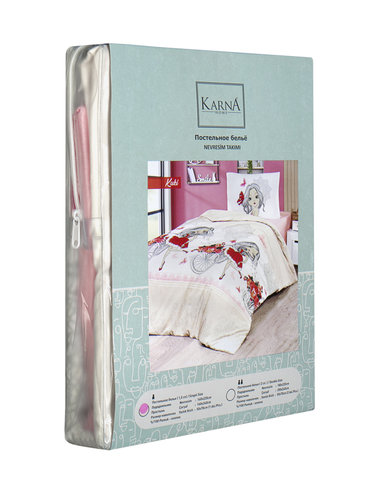 Постельное белье Karna подростковое KUKI хлопковая бязь 1,5 спальный (нав. 50х70), фото, фотография