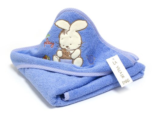 Детское полотенце-уголок La Villa TAVSAN DESEN хлопковая махра голубой 90х90, фото, фотография