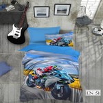 Комплект подросткового постельного белья EFOR GENC MOTOR хлопковый ранфорс 1,5 спальный, фото, фотография