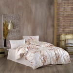 Постельное белье Kristal Home HAZAN хлопковый ранфорс коричневый 1,5 спальный, фото, фотография