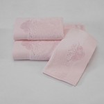 Подарочный набор полотенец-салфеток 30х50(3) Soft cotton MELIS хлопковая махра розовый, фото, фотография