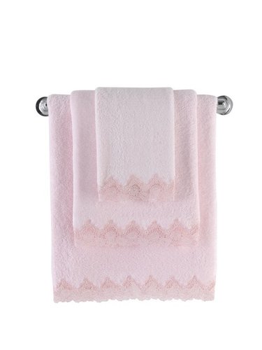 Подарочный набор полотенец-салфеток 30х50(3) Soft cotton ANGELIC хлопковая махра розовый, фото, фотография