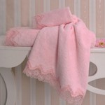 Подарочный набор полотенец-салфеток 30х50(3) Soft cotton ANGELIC хлопковая махра розовый, фото, фотография