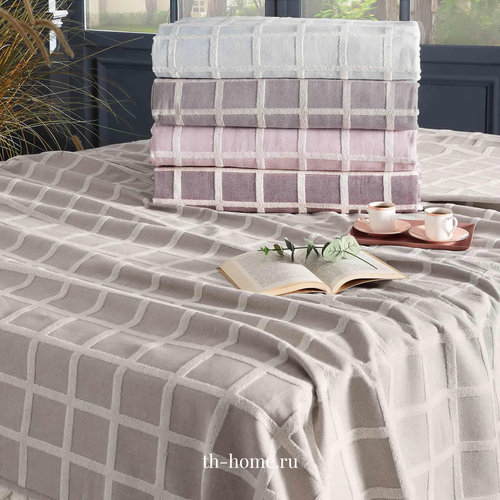 Махровая простынь-покрывало для укрывания Tivolyo Home OSCAR хлопок фиолетовый 160х220, фото, фотография