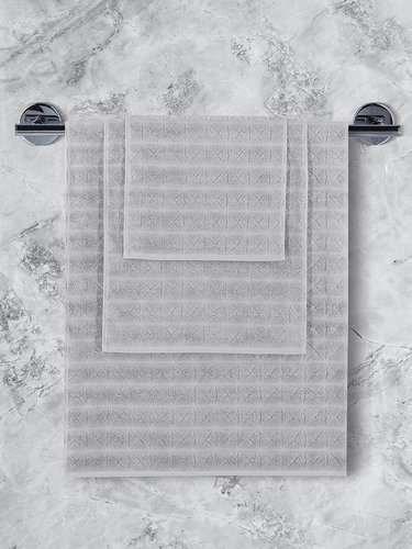 Полотенце для ванной Karna VENTE хлопковая махра серый 70х140, фото, фотография