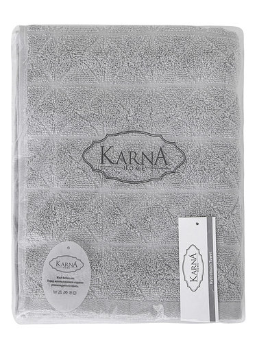Полотенце для ванной Karna VENTE хлопковая махра серый 70х140, фото, фотография