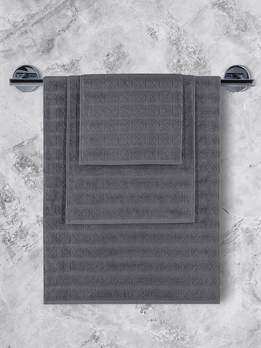 Полотенце для ванной Karna VENTE хлопковая махра темно-серый 70х140, фото, фотография