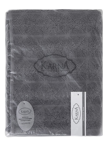 Полотенце для ванной Karna VENTE хлопковая махра темно-серый 70х140, фото, фотография