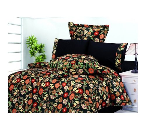 Постельное белье Le Vele BELVEDERE сатин, жатый шёлк чёрный евро, фото, фотография