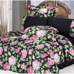 Постельное белье Le Vele CINDY сатин, жатый шёлк чёрный евро, фото, фотография