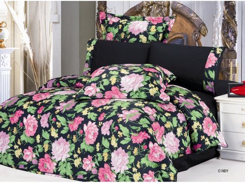 Постельное белье Le Vele CINDY сатин, жатый шёлк чёрный евро, фото, фотография