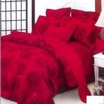 Постельное белье Le Vele KIBARIYE хлопковый сатин делюкс красный семейный, фото, фотография