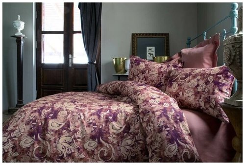 Постельное белье Issimo Home AMARANTE тенсель бордовый евро, фото, фотография