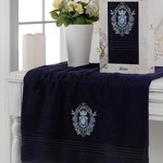 Полотенце для ванной в подарочной упаковке Merzuka BOSS хлопковая махра синий 50х80, фото, фотография