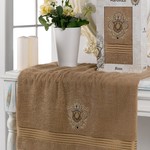 Полотенце для ванной в подарочной упаковке Merzuka BOSS хлопковая махра коричневый 50х80, фото, фотография