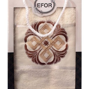 Полотенце для ванной в подарочной упаковке Efor хлопковая махра герб v1 кремовый 50х90