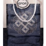 Полотенце для ванной в подарочной упаковке Efor хлопковая махра герб v1 синий 50х90, фото, фотография