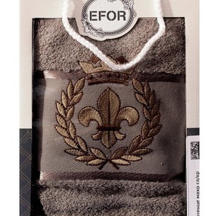 Полотенце для ванной в подарочной упаковке Efor хлопковая махра герб v2 кофейный 50х90