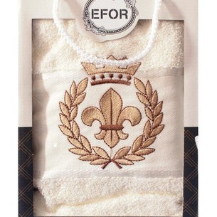 Полотенце для ванной в подарочной упаковке Efor хлопковая махра герб v2 кремовый 50х90