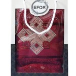 Полотенце для ванной в подарочной упаковке Efor хлопковая махра герб v4 бордовый 50х90, фото, фотография