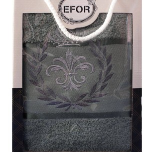 Полотенце для ванной в подарочной упаковке Efor хлопковая махра герб v6 зеленый 50х90