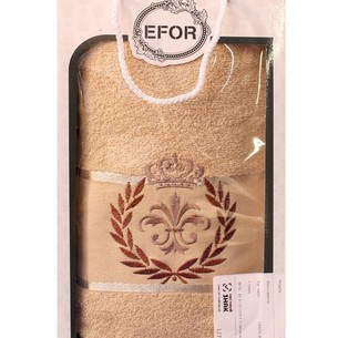 Полотенце для ванной в подарочной упаковке Efor хлопковая махра герб v6 капучино 50х90