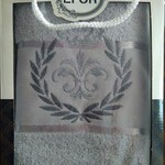 Полотенце для ванной в подарочной упаковке Efor хлопковая махра герб v6 светло-серый 50х90, фото, фотография