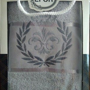 Полотенце для ванной в подарочной упаковке Efor хлопковая махра герб v6 светло-серый 50х90