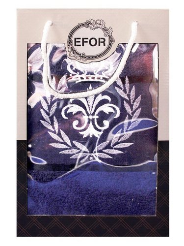 Полотенце для ванной в подарочной упаковке Efor хлопковая махра герб v6 синий 50х90, фото, фотография