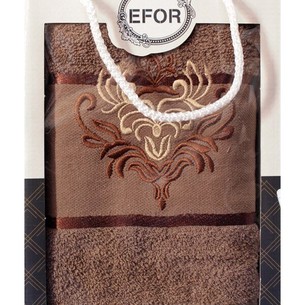 Полотенце для ванной в подарочной упаковке Efor хлопковая махра герб v7 кофейный 50х90