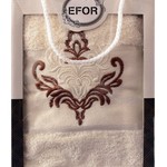 Полотенце для ванной в подарочной упаковке Efor хлопковая махра герб v7 кремовый 50х90, фото, фотография