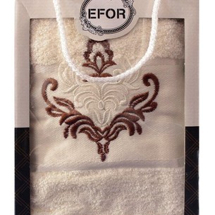 Полотенце для ванной в подарочной упаковке Efor хлопковая махра герб v7 кремовый 50х90