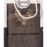 Полотенце для ванной в подарочной упаковке Efor хлопковая махра герб v7 тёмно-кофейный 50х90, фото, фотография