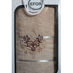 Полотенце для ванной в подарочной упаковке Efor хлопковая махра герб v7 капучино 50х90, фото, фотография
