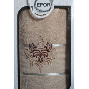 Полотенце для ванной в подарочной упаковке Efor хлопковая махра герб v7 капучино 50х90