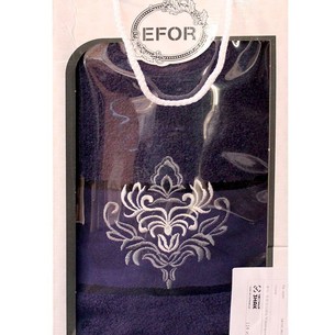 Полотенце для ванной в подарочной упаковке Efor хлопковая махра герб v7 синий 50х90
