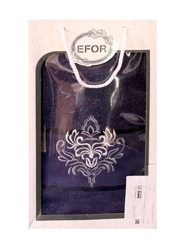 Полотенце для ванной в подарочной упаковке Efor хлопковая махра герб v7 синий 50х90, фото, фотография