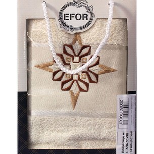 Полотенце для ванной в подарочной упаковке Efor хлопковая махра герб v8 кремовый 50х90