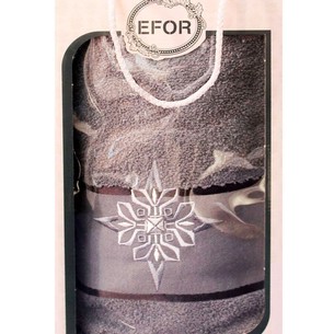 Полотенце для ванной в подарочной упаковке Efor хлопковая махра герб v8 светло-серый 50х90