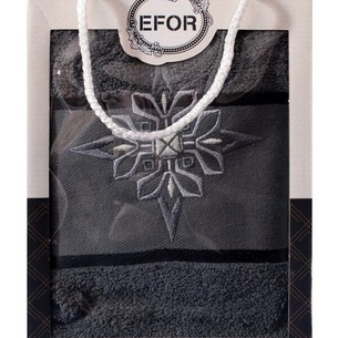Полотенце для ванной в подарочной упаковке Efor хлопковая махра герб v8 темно-серый 50х90