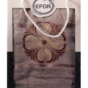 Полотенце для ванной в подарочной упаковке Efor хлопковая махра герб v1 капучино 50х90