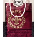 Полотенце для ванной в подарочной упаковке Efor хлопковая махра герб v2 бордовый 70х140, фото, фотография