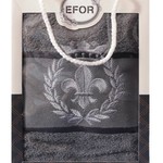 Полотенце для ванной в подарочной упаковке Efor хлопковая махра герб v2 темно-серый 70х140, фото, фотография