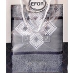 Полотенце для ванной в подарочной упаковке Efor хлопковая махра герб v4 светло-серый 70х140, фото, фотография