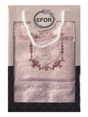 Полотенце для ванной в подарочной упаковке Efor хлопковая махра герб v5 бежевый 70х140, фото, фотография