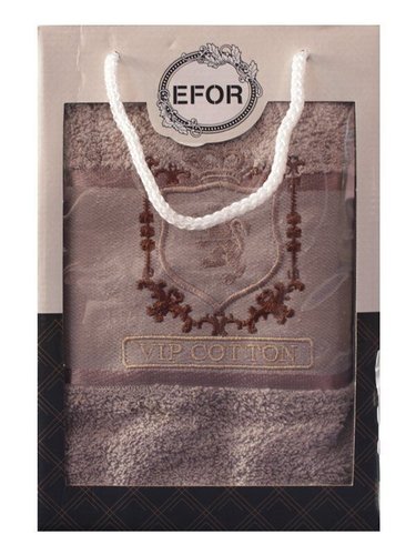 Полотенце для ванной в подарочной упаковке Efor хлопковая махра герб v5 капучино 70х140, фото, фотография