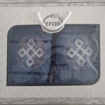Подарочный набор полотенец для ванной 50х90, 70х140 Efor хлопковая махра герб v1 синий, фото, фотография
