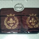 Подарочный набор полотенец для ванной 50х90, 70х140 Efor хлопковая махра герб v2 темно-кофейный, фото, фотография